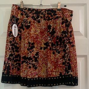 Kensie Pretty Floral Studded Hem Lined Knee Length Skirt Size 4